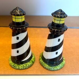 Sakura hand painted vintage lighthouse salt & pepper shakers